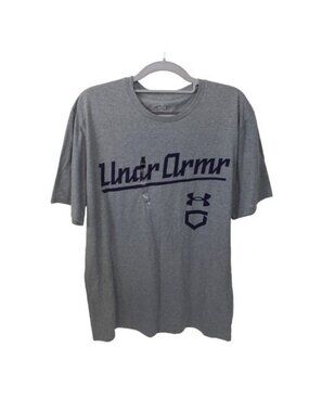 Under Armour Men's Loose Fit Short Sleeve Baseball Graphic Tee Gray Size L